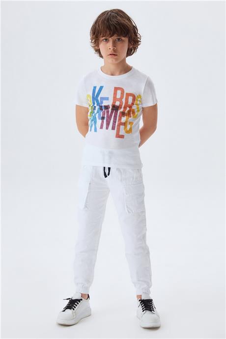 Bikkembergs Erkek Çocuk Beyaz T-Shirt