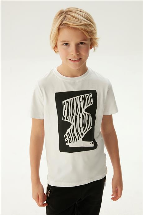 Bikkembergs Erkek Çocuk Beyaz T-Shirt