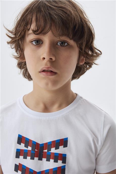 Bikkembergs Erkek Çocuk Beyaz T-Shirt