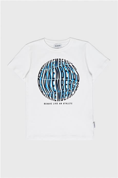 Bikkembergs Erkek Çocuk Beyaz T-Shirt