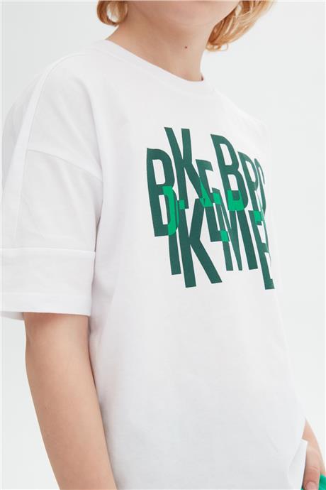 Bikkembergs Erkek Çocuk Beyaz T-Shirt
