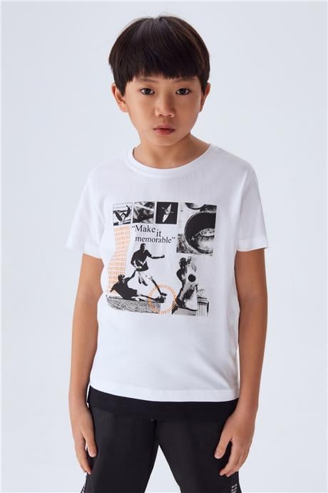 Bikkembergs Erkek Çocuk Beyaz Tshirt