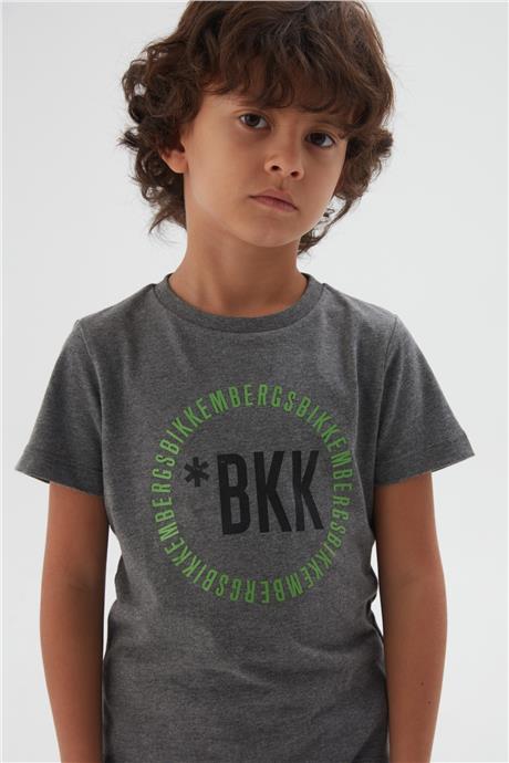 Bikkembergs Erkek Çocuk Gri Melanj T-Shirt