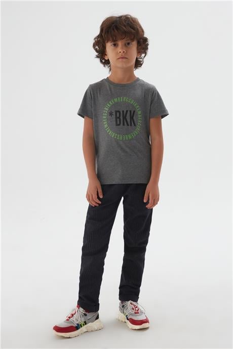 Bikkembergs Erkek Çocuk Gri Melanj T-Shirt