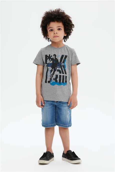 Bikkembergs Erkek Çocuk Gri T-Shirt
