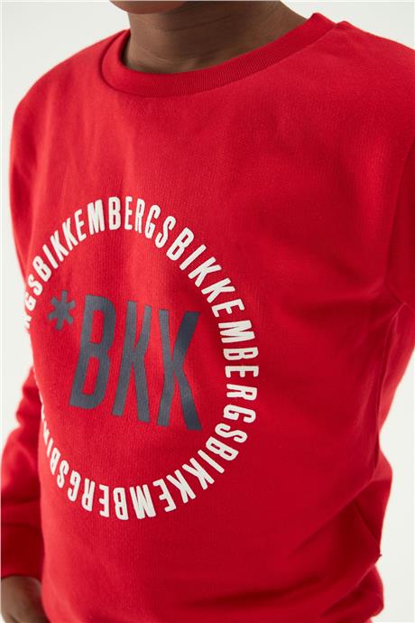 Bikkembergs Erkek Çocuk Kırmızı Sweatshirt