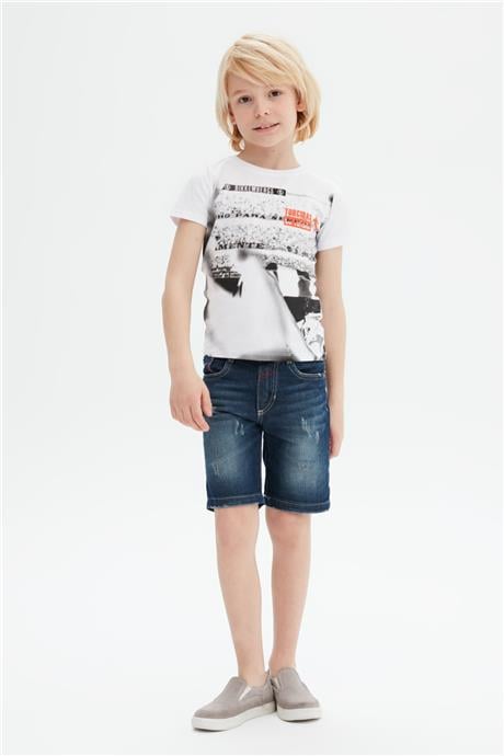 Bikkembergs Erkek Çocuk Lacivert Jean Şort