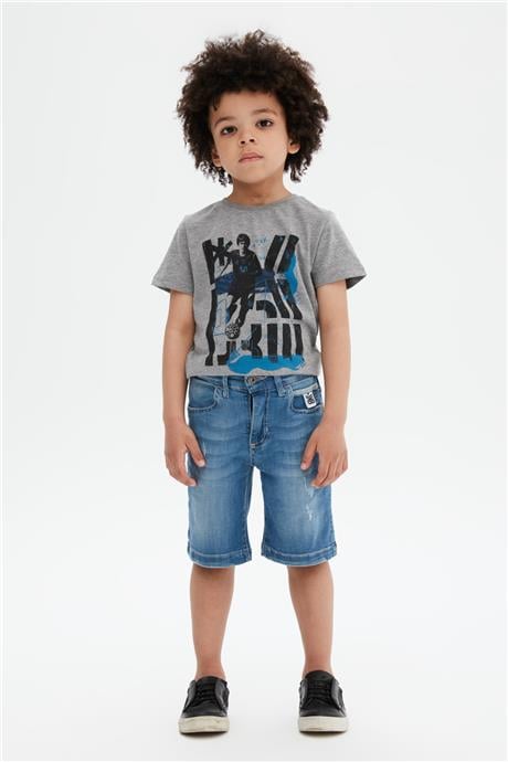 Bikkembergs Erkek Çocuk Mavi Jean Şort