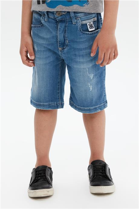 Bikkembergs Erkek Çocuk Mavi Jean Şort