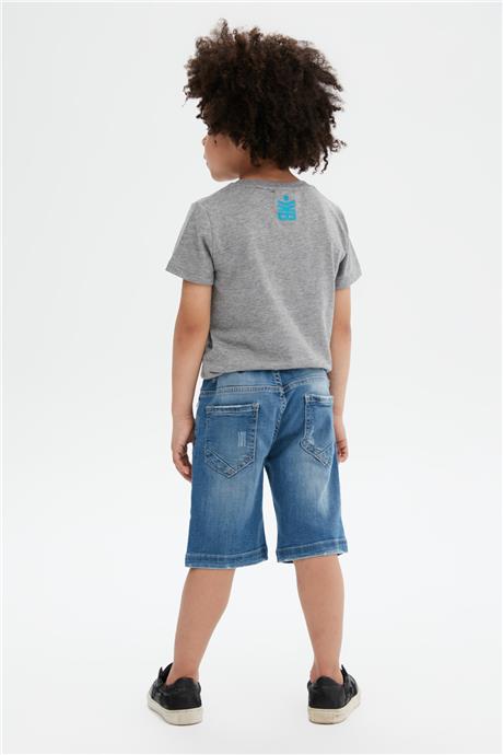 Bikkembergs Erkek Çocuk Mavi Jean Şort