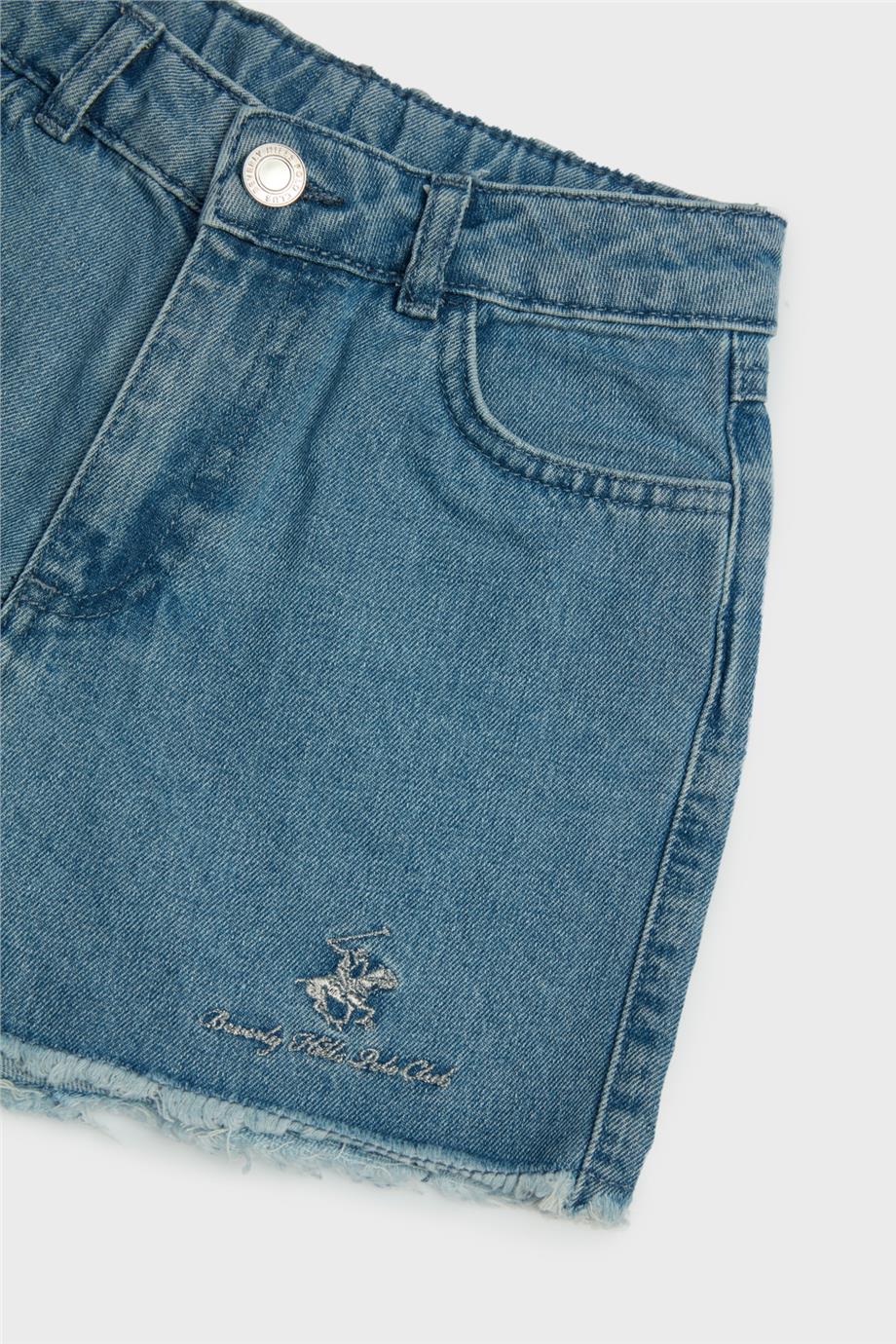 Beverly Hills Polo Club Kız Çocuk Denim Şort görsel 3