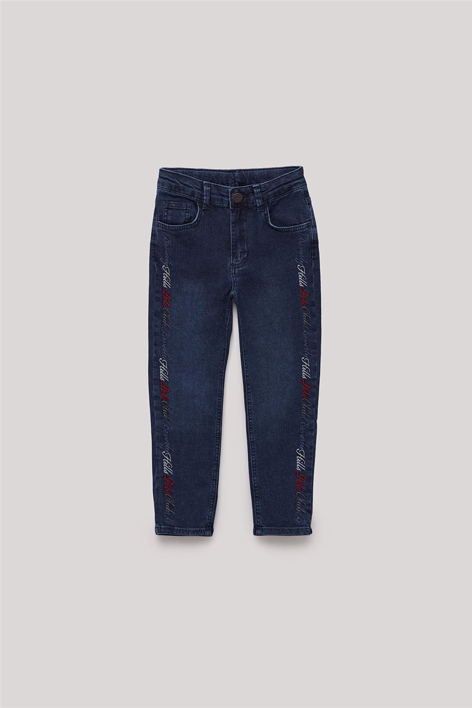 Beverly Hills Polo Club Kız Çocuk Nakışlı Denim Pantolon