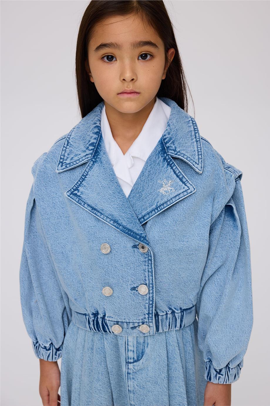Beverly Hills Polo Club Kız Çocuk Denim Ceket görsel 3
