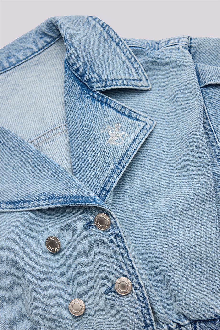 Beverly Hills Polo Club Kız Çocuk Denim Ceket görsel 7