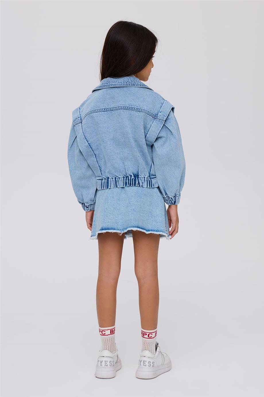 Beverly Hills Polo Club Kız Çocuk Denim Ceket görsel 4