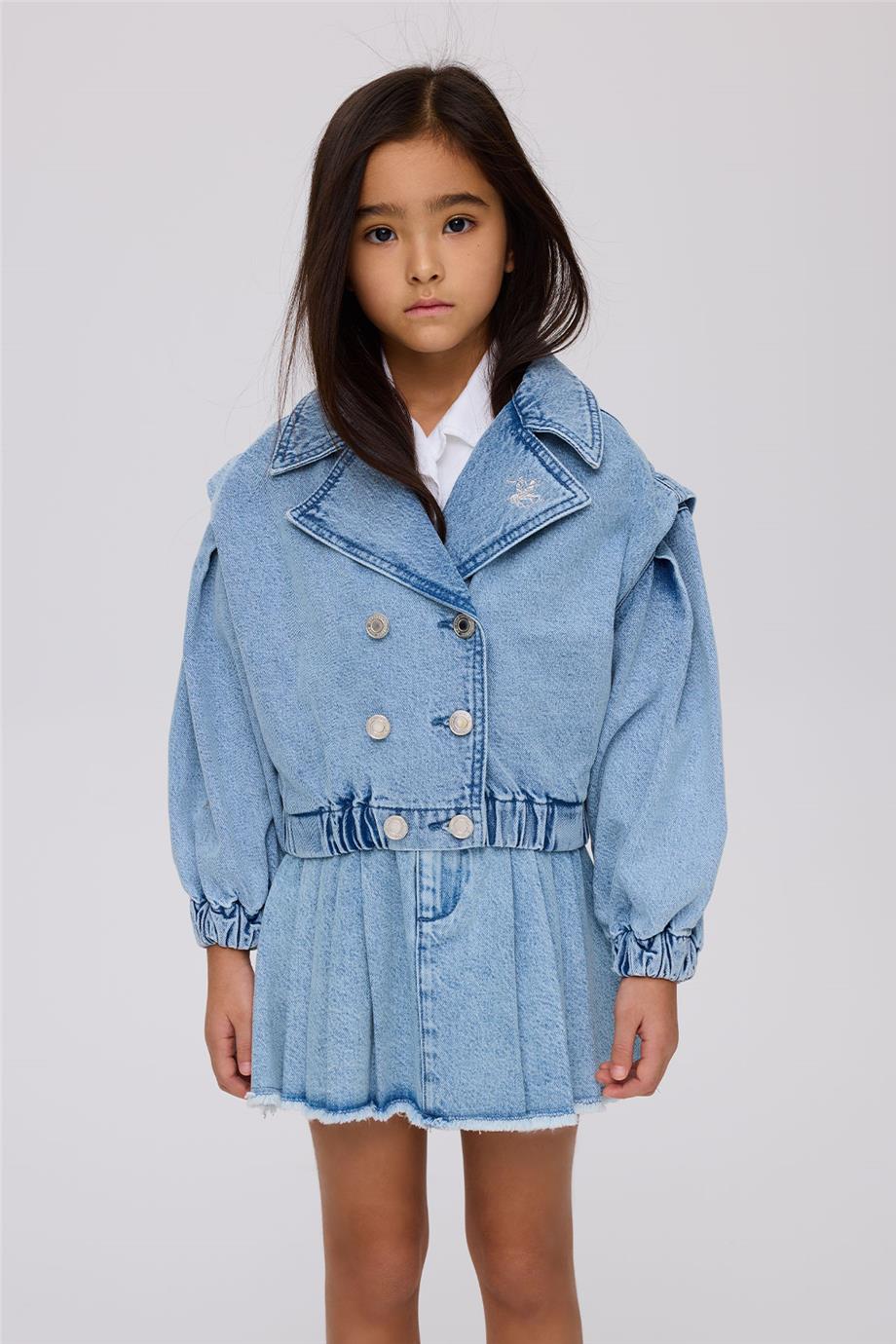 Beverly Hills Polo Club Kız Çocuk Denim Ceket görsel 2