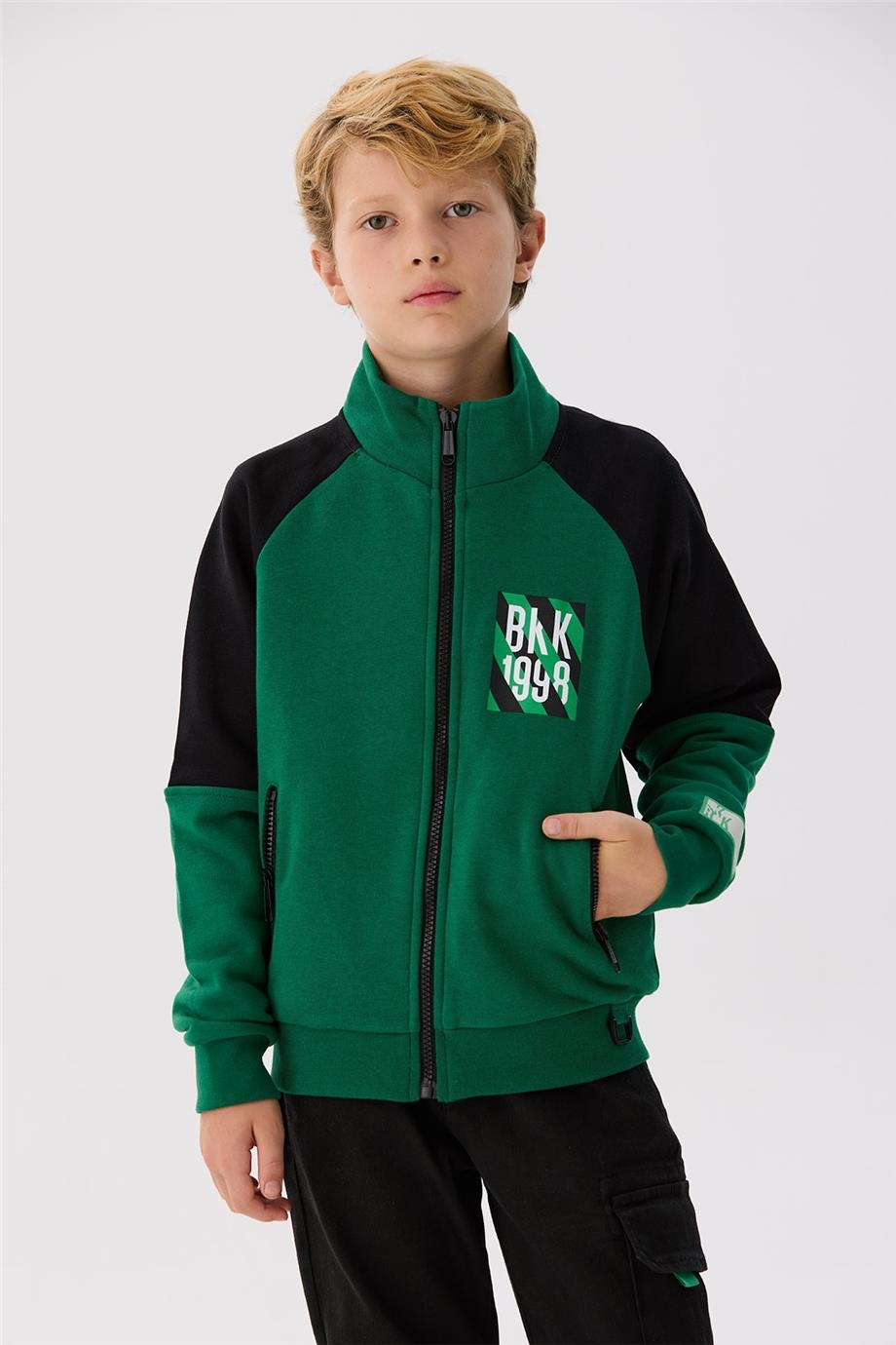 Bikkembergs Erkek Çocuk Yeşil Eşofman Üstü görsel 2