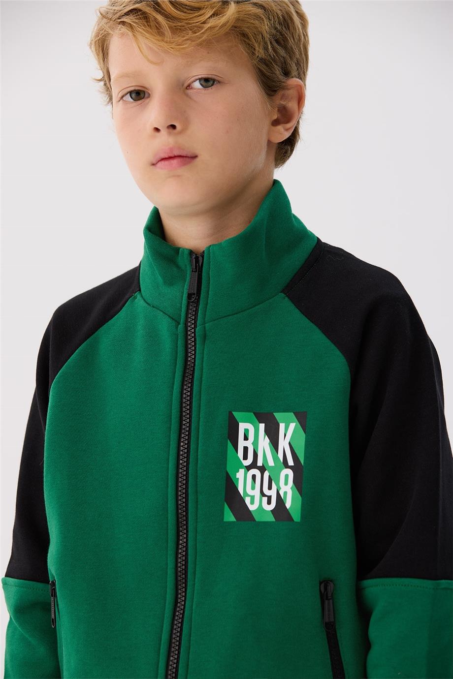 Bikkembergs Erkek Çocuk Yeşil Eşofman Üstü görsel 3