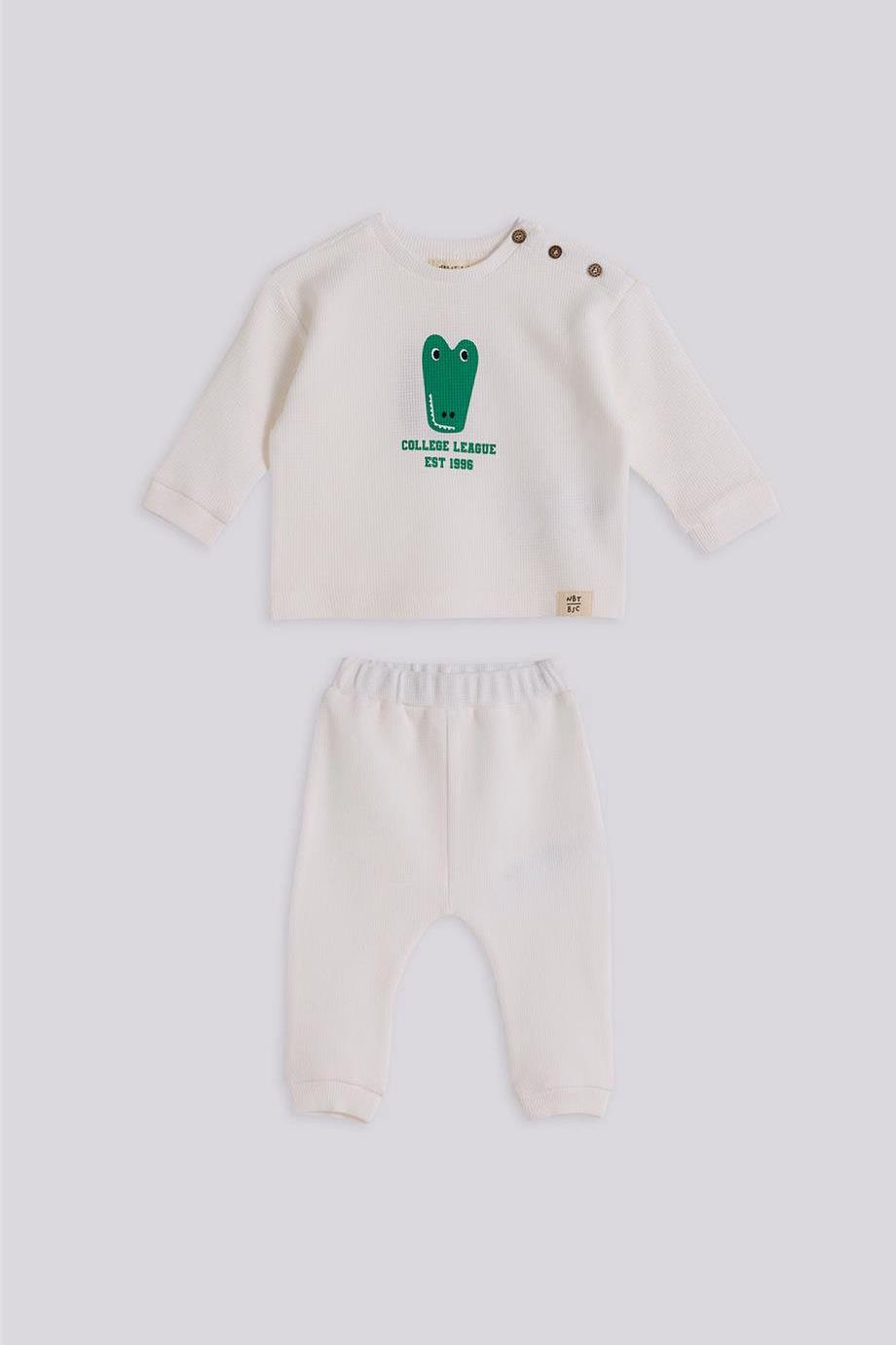 GB Baby Basic Erkek Bebek Ekru Eşofman Takımı