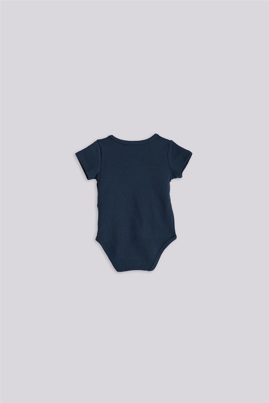 GB Baby Basic Erkek Bebek Lacivert Body ve Şort Takımı görsel 3