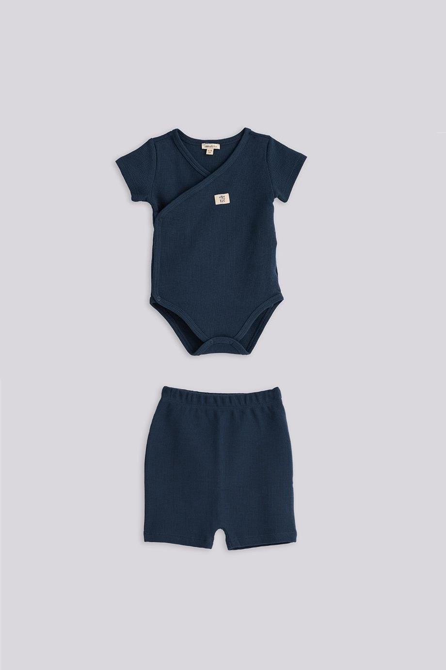GB Baby Basic Erkek Bebek Lacivert Body ve Şort Takımı