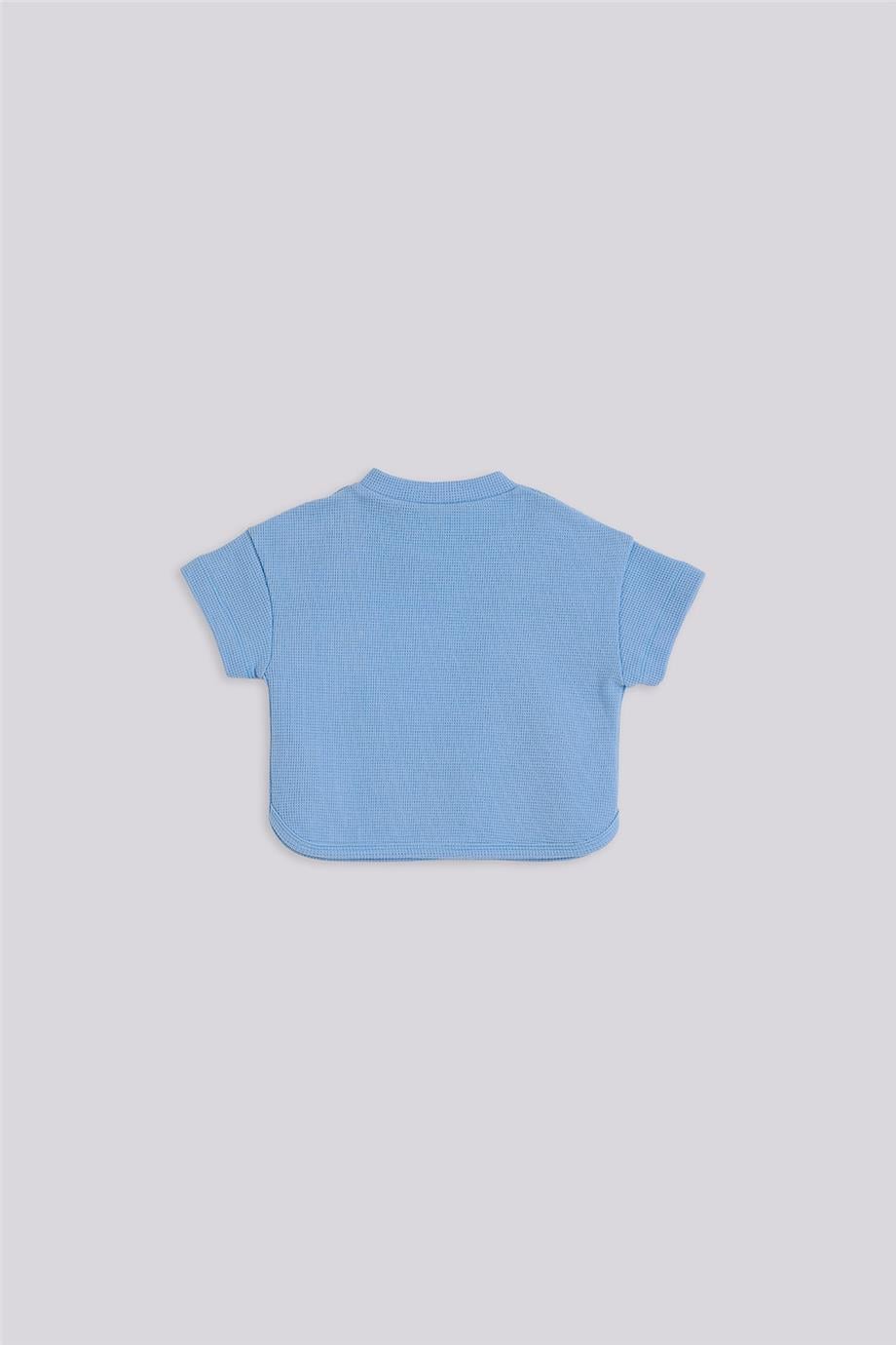 Gb Baby Basic Erkek Bebek Mavi Şort ve Tişört Takımı görsel 3