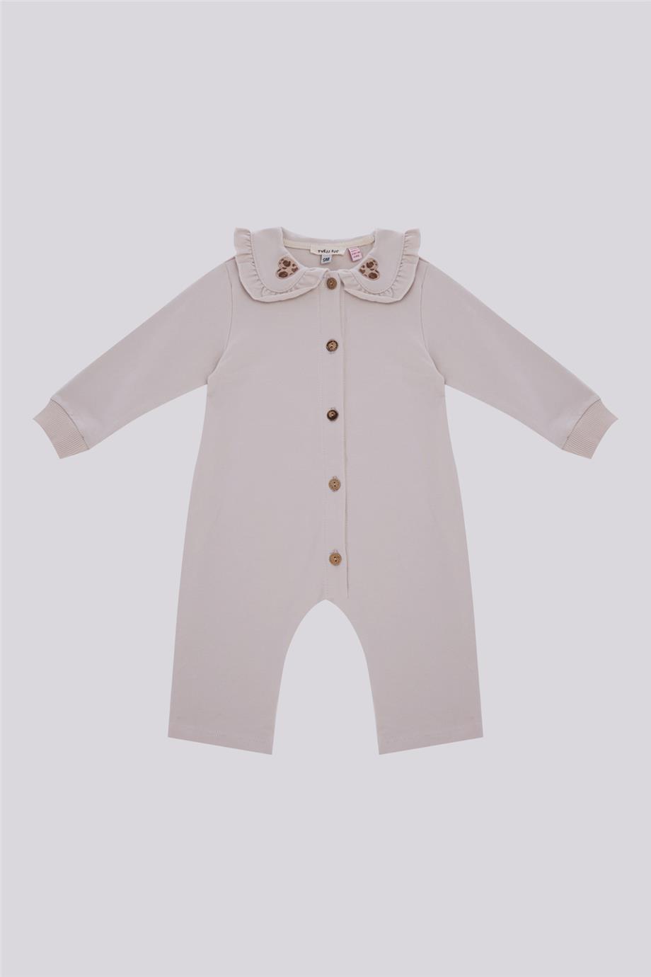 GB Baby Basic Kız Bebek Ekru Tulum