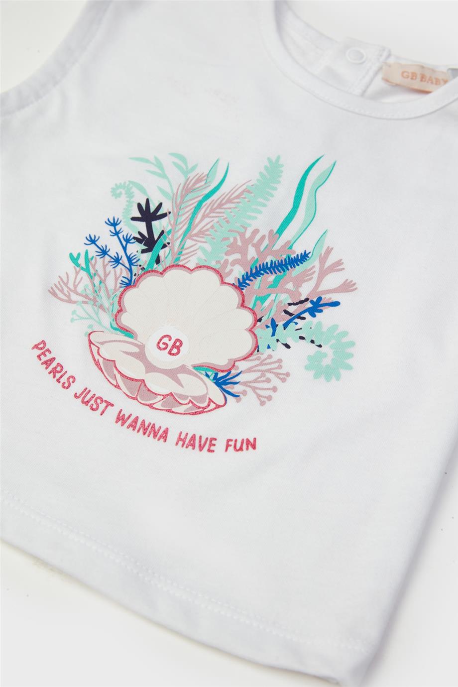 GB Baby Kız Bebek Beyaz Atlet görsel 3