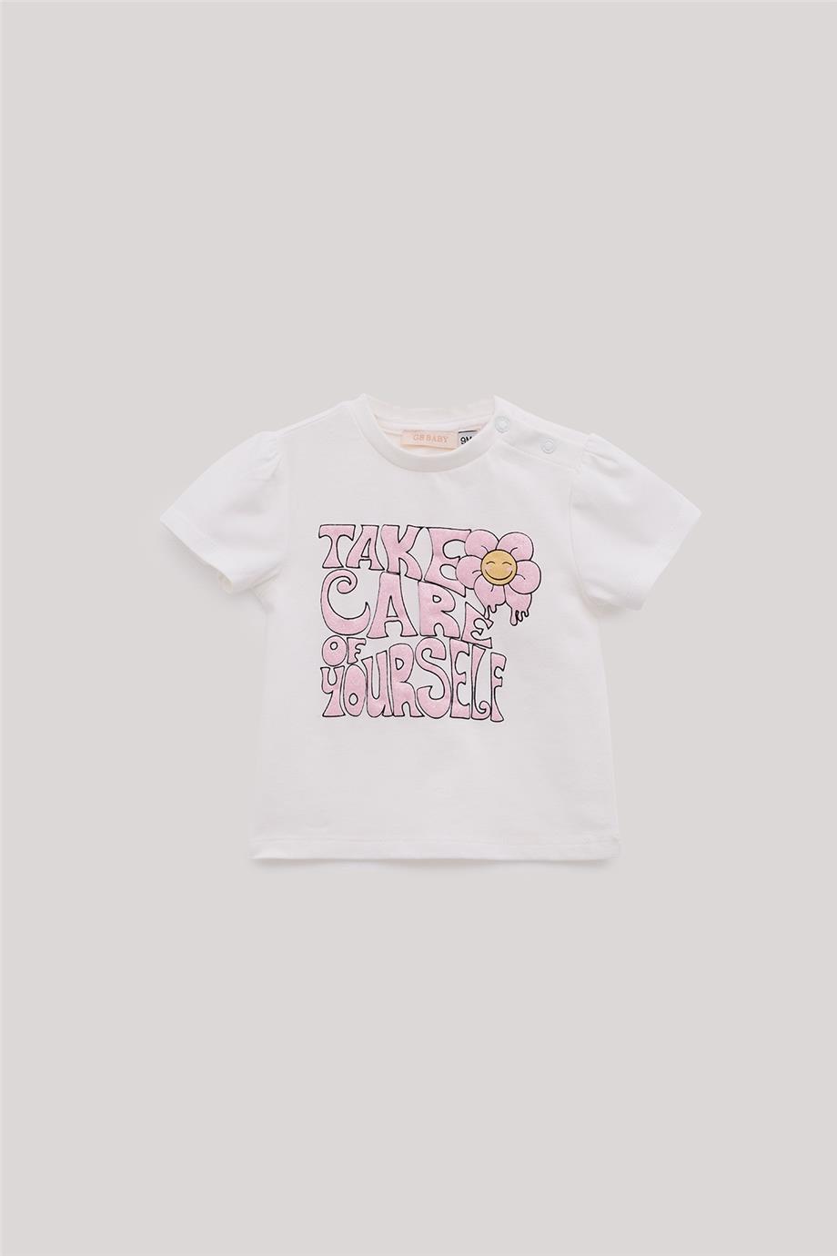 GB Baby Kız Bebek Beyaz Tişört