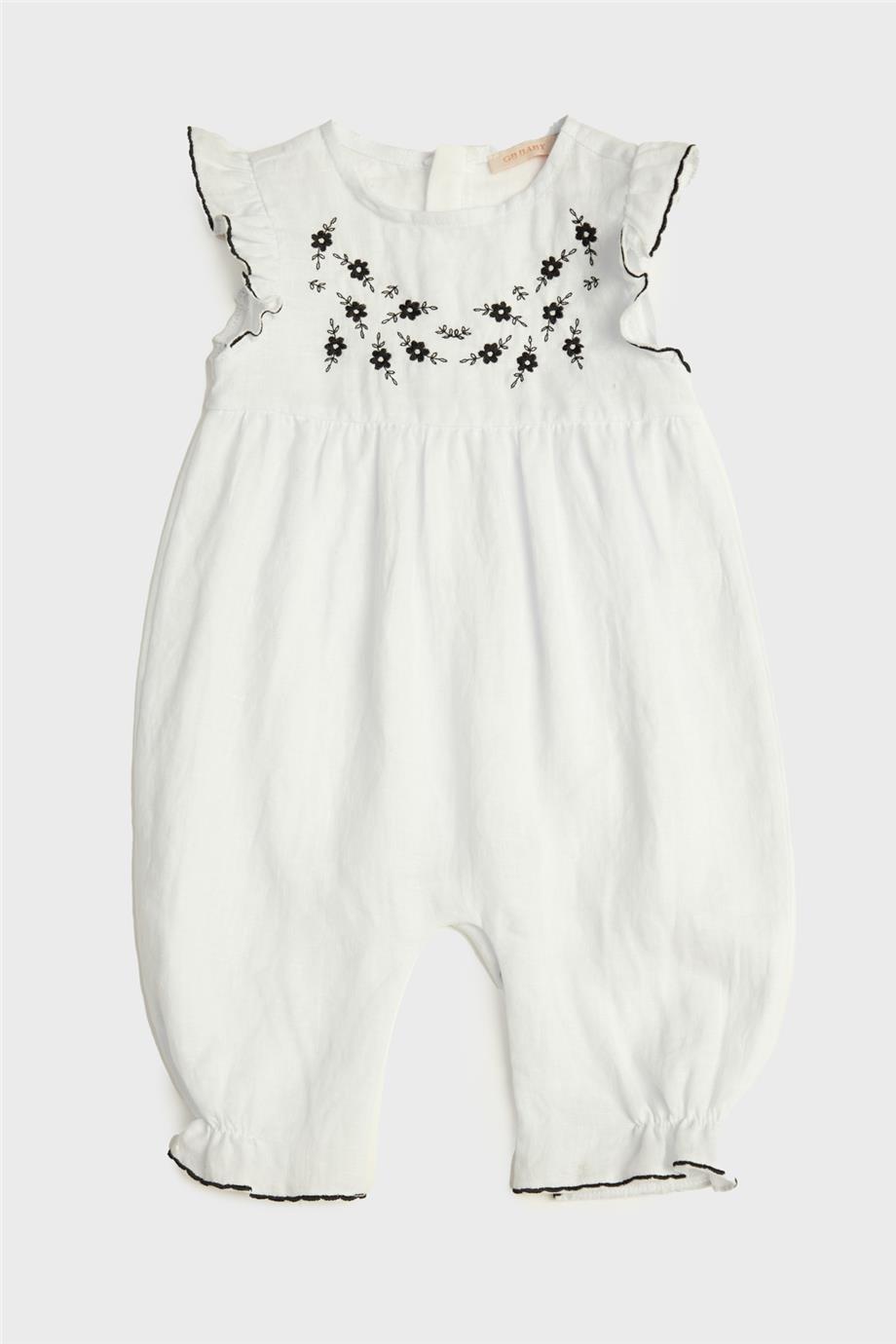 GB Baby Kız Bebek Beyaz Tulum