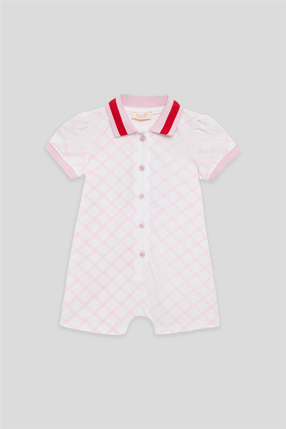 GB Baby Kız Bebek Desenli Pano Baskı Gömlek Yaka Tulum