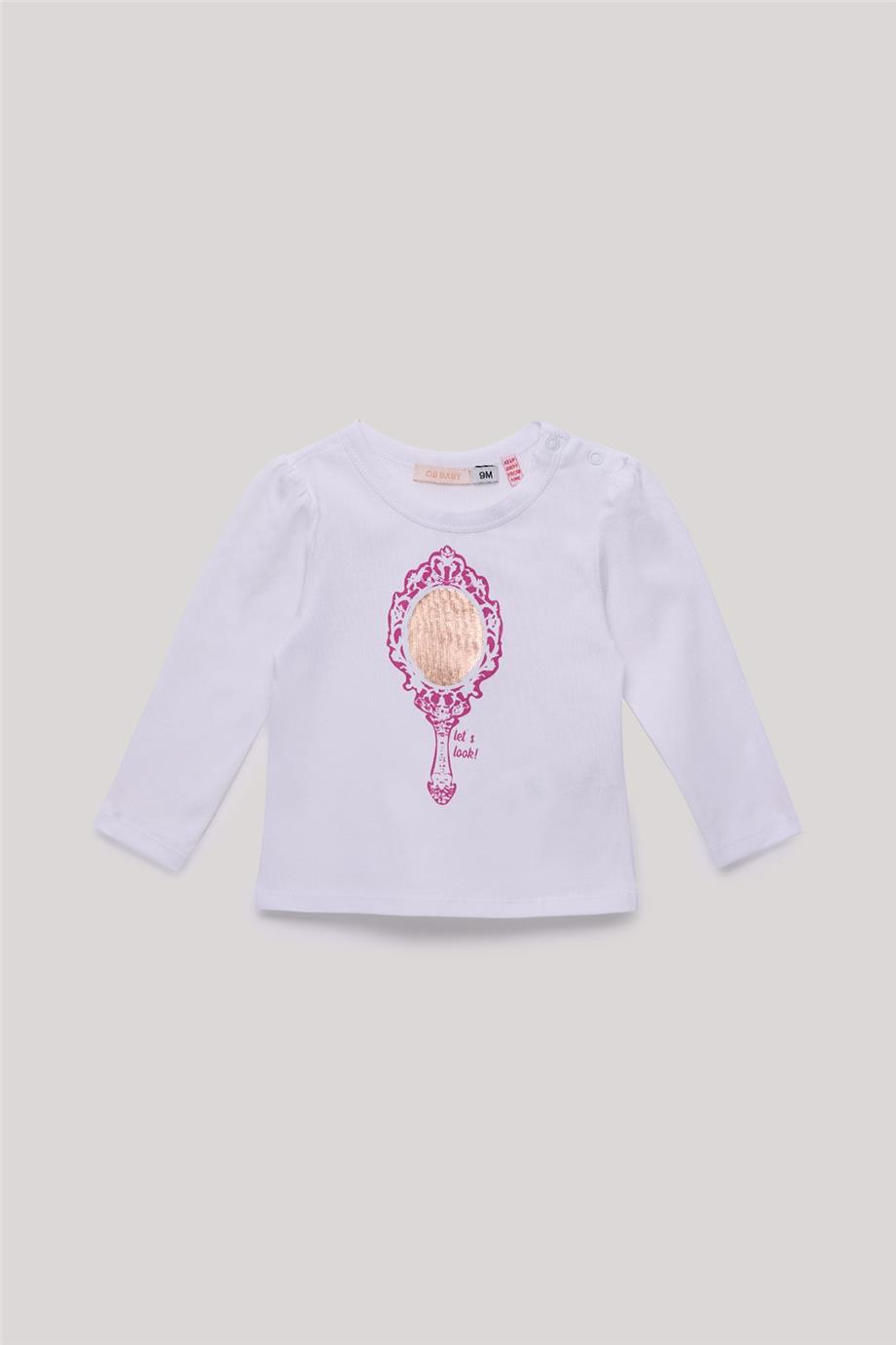 GB Baby Kız Bebek Ekru Tişört