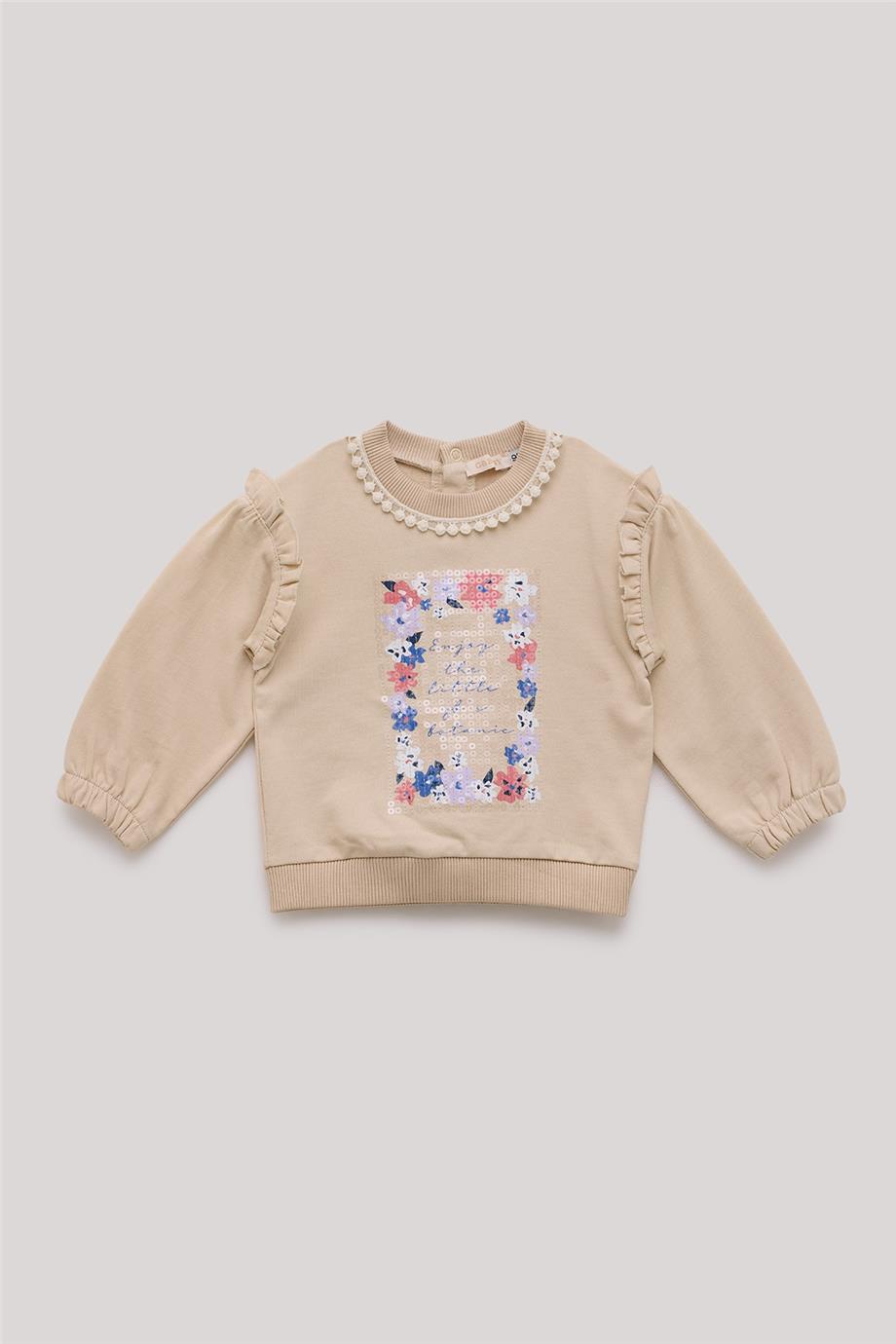 GB Baby Kız Bebek Somon Sweatshirt görsel 4