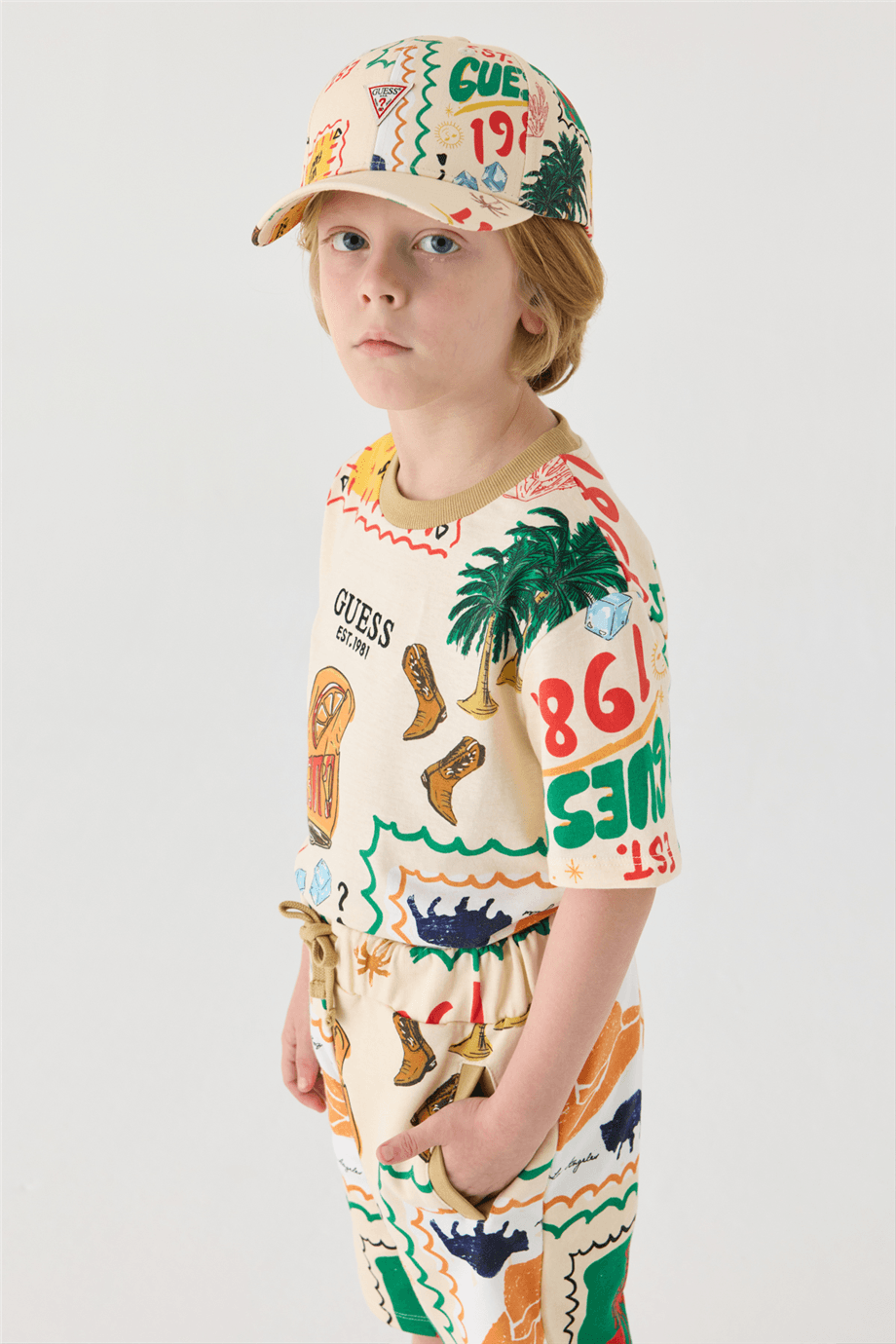 Guess Erkek Çocuk Desenli Şapka
