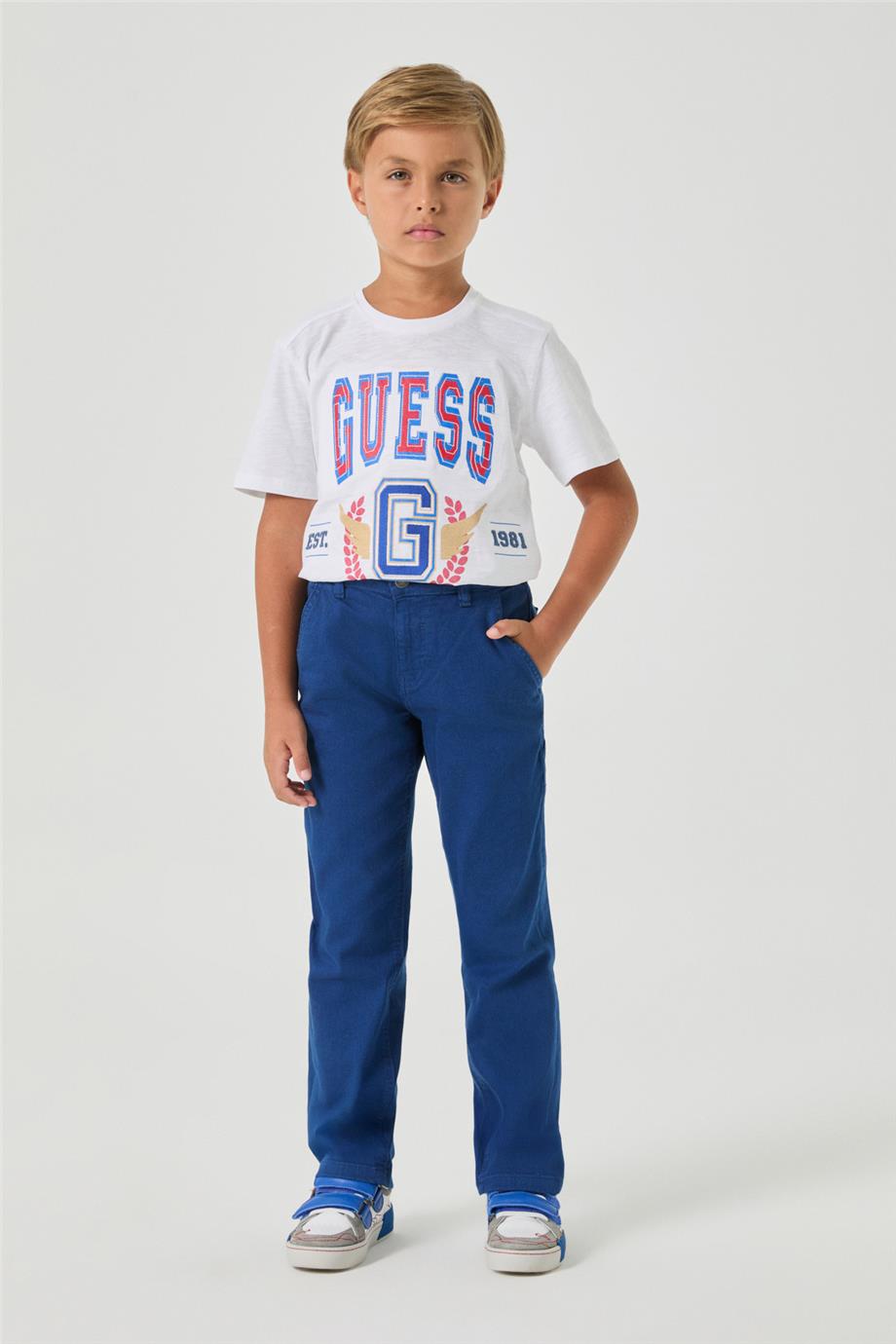 Guess Erkek Çocuk Mavi Cep Detaylı Pantolon