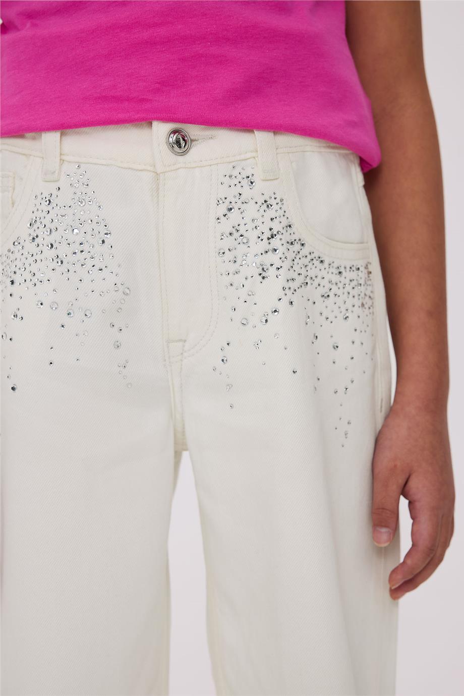 Guess Kız Çocuk Beyaz Pantolon görsel 3
