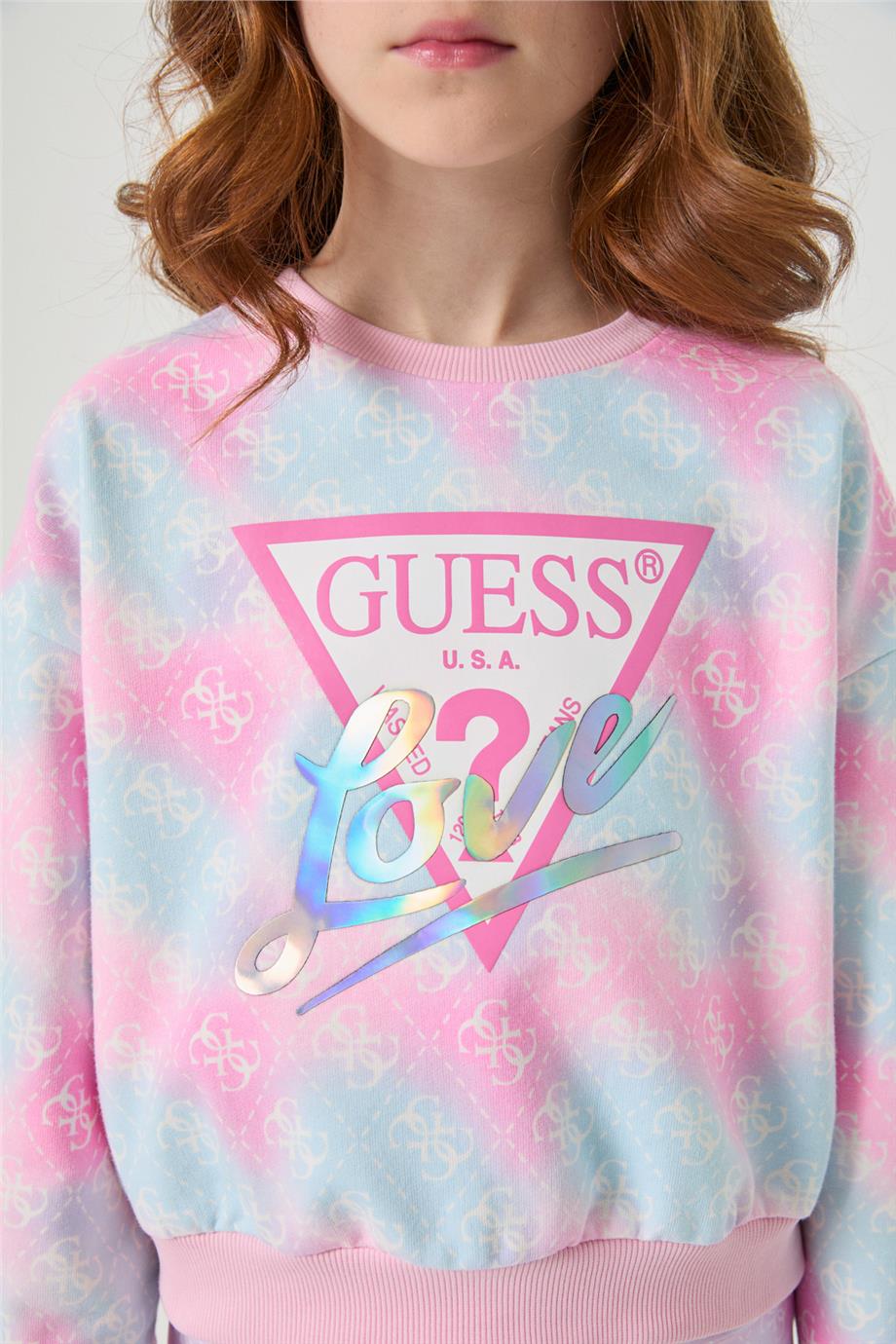 Guess Kız Çocuk Desenli Sweatshirt görsel 3