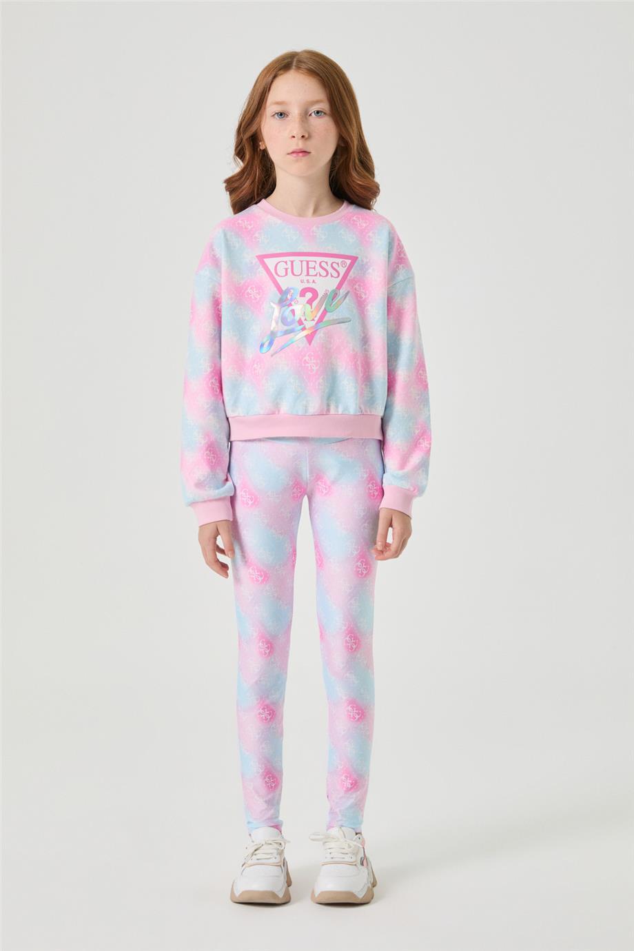 Guess Kız Çocuk Desenli Sweatshirt