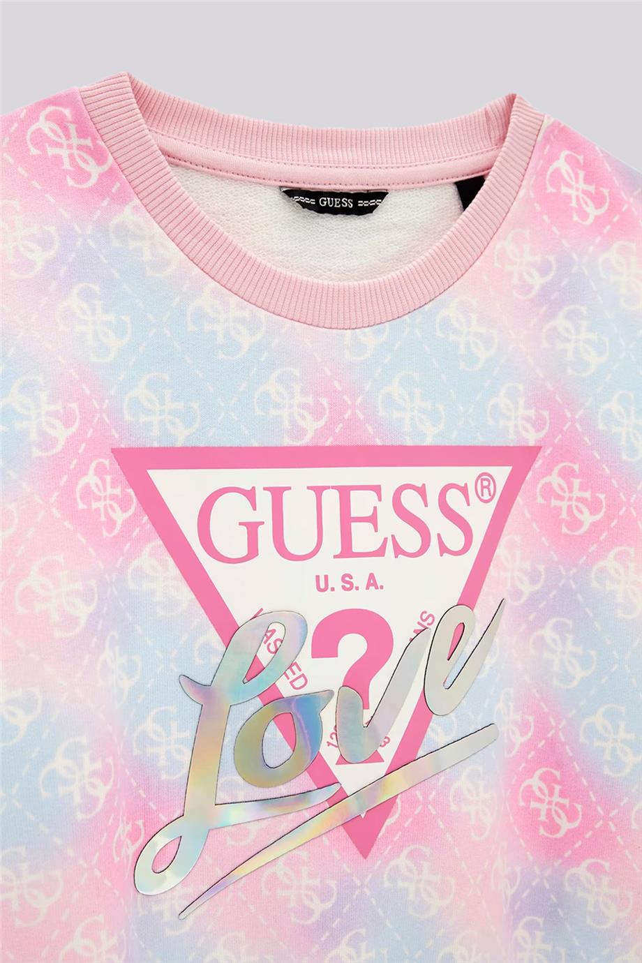 Guess Kız Çocuk Desenli Sweatshirt görsel 6