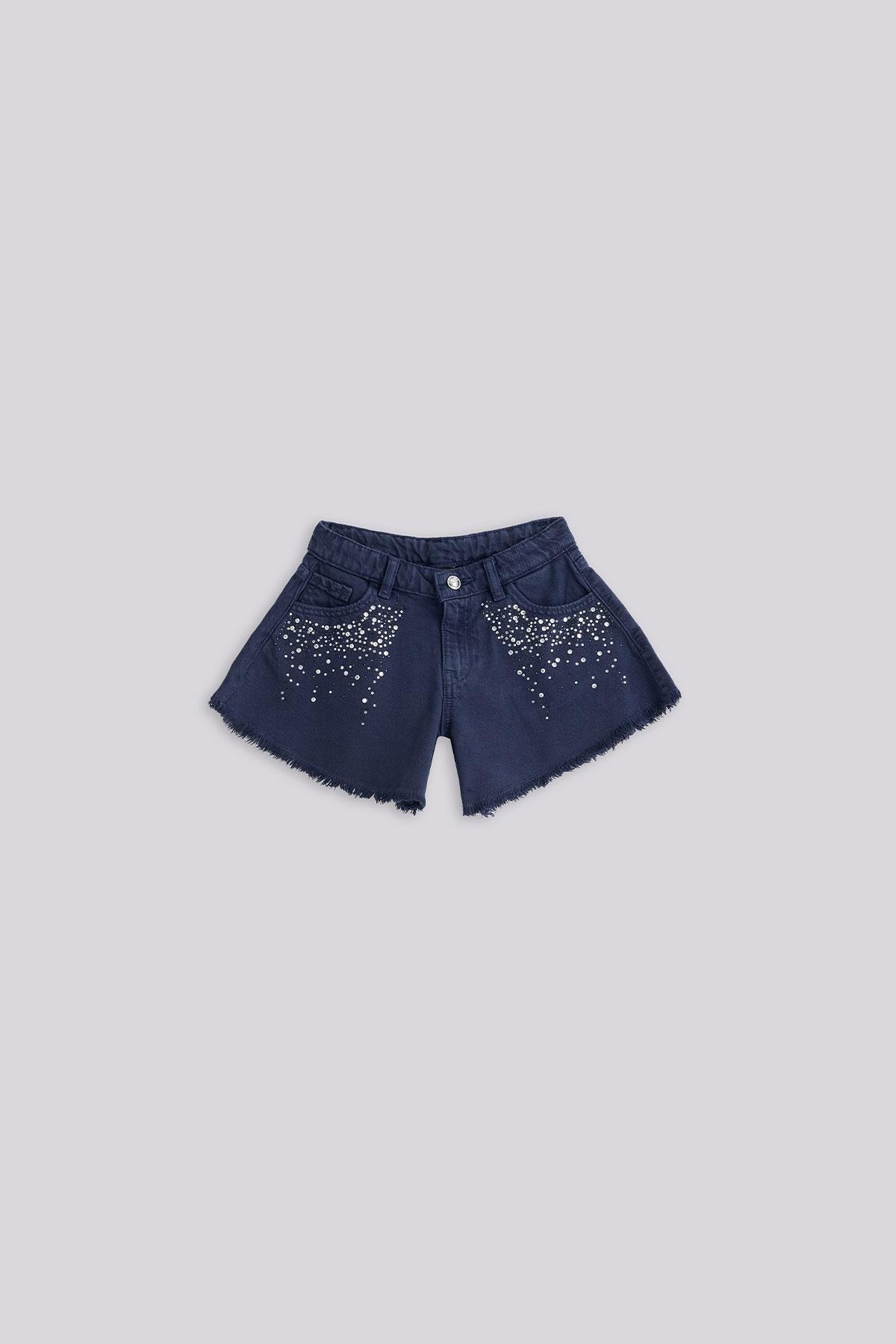 Guess Kız Çocuk Mavi Şort