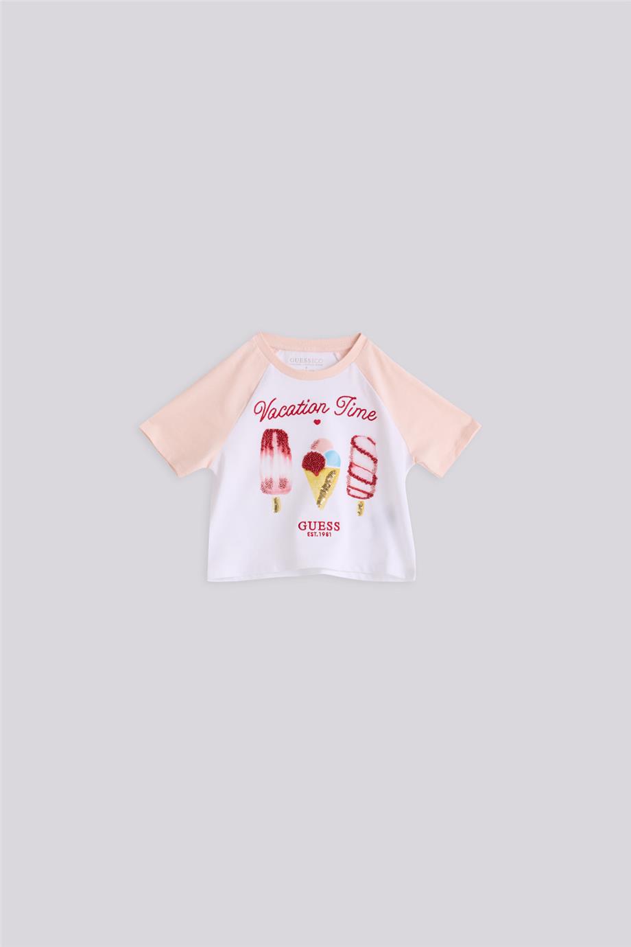 Guess Kız Çocuk Pembe Tişört