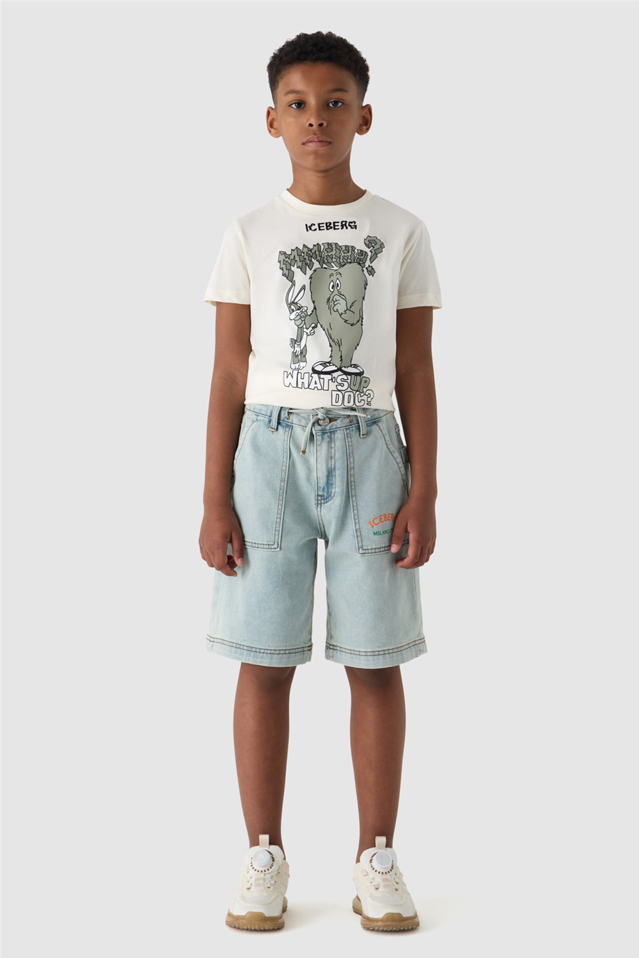 Iceberg Erkek Çocuk Denim Baskılı Şort