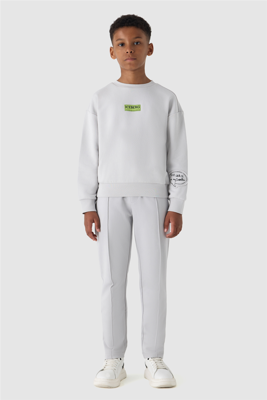 Iceberg Erkek Çocuk Gri Nakışlı Sweatshirt