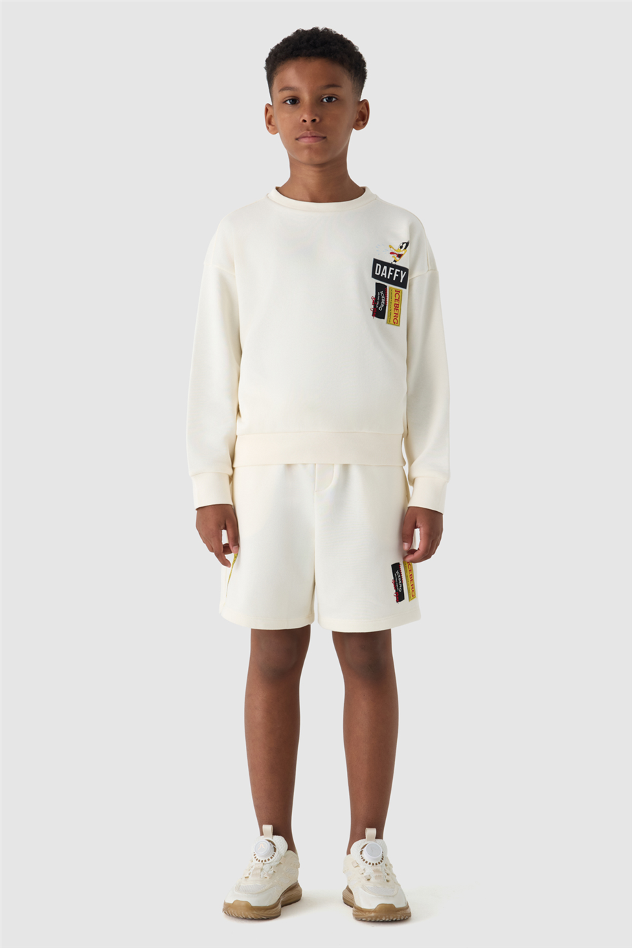 Iceberg Erkek Çocuk Kırık Beyaz Baskılı Sweatshirt