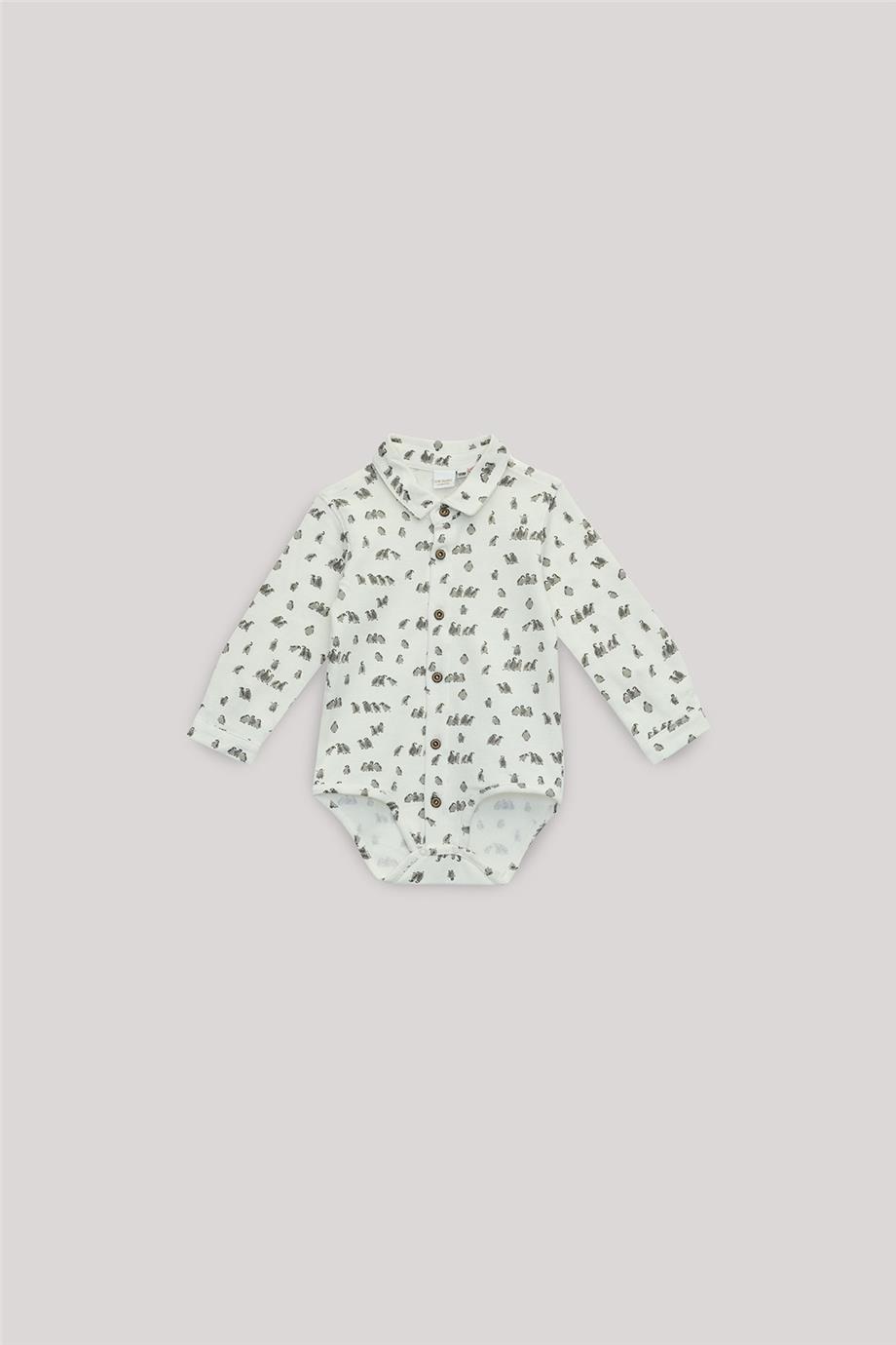 Layette Erkek Bebek Desenli Gömlek