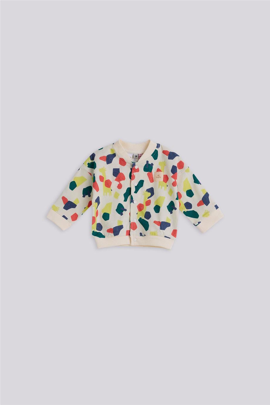 Layette Erkek Bebek Desenli Eşofman Üstü