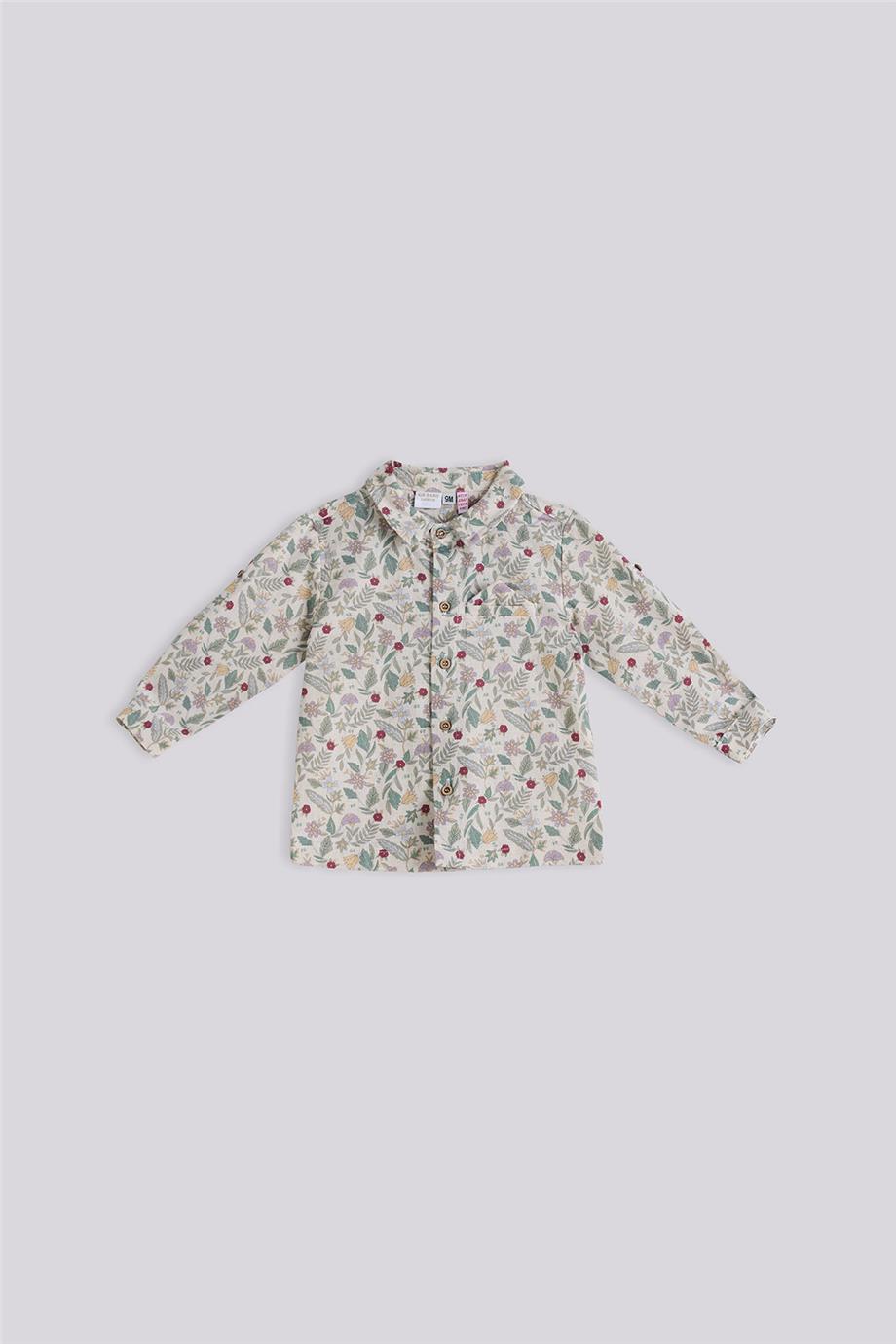 Layette Erkek Bebek Desenli Gömlek