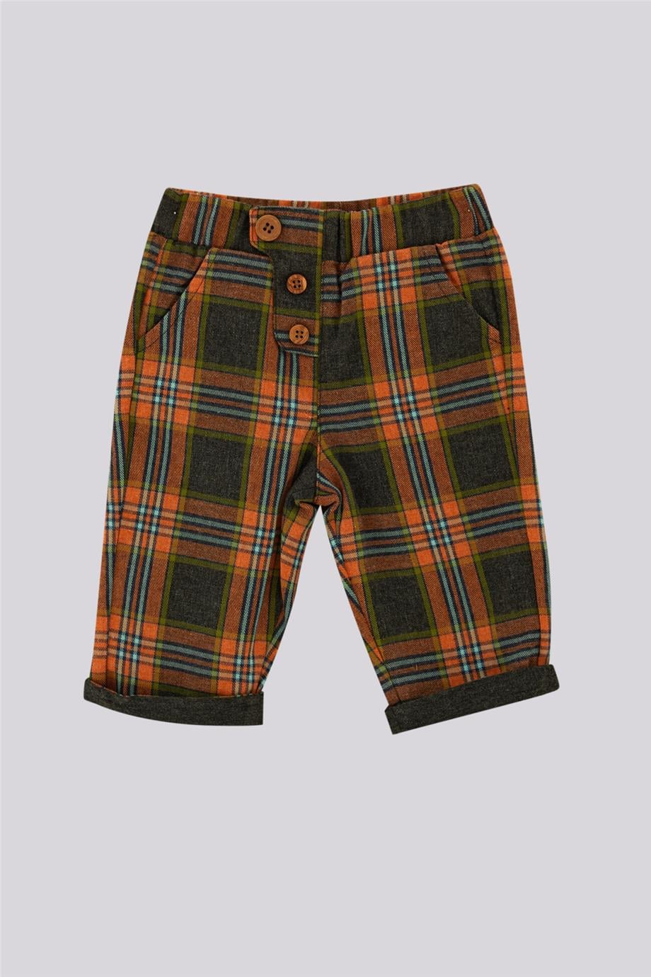 Layette Erkek Bebek Ekose Pantolon