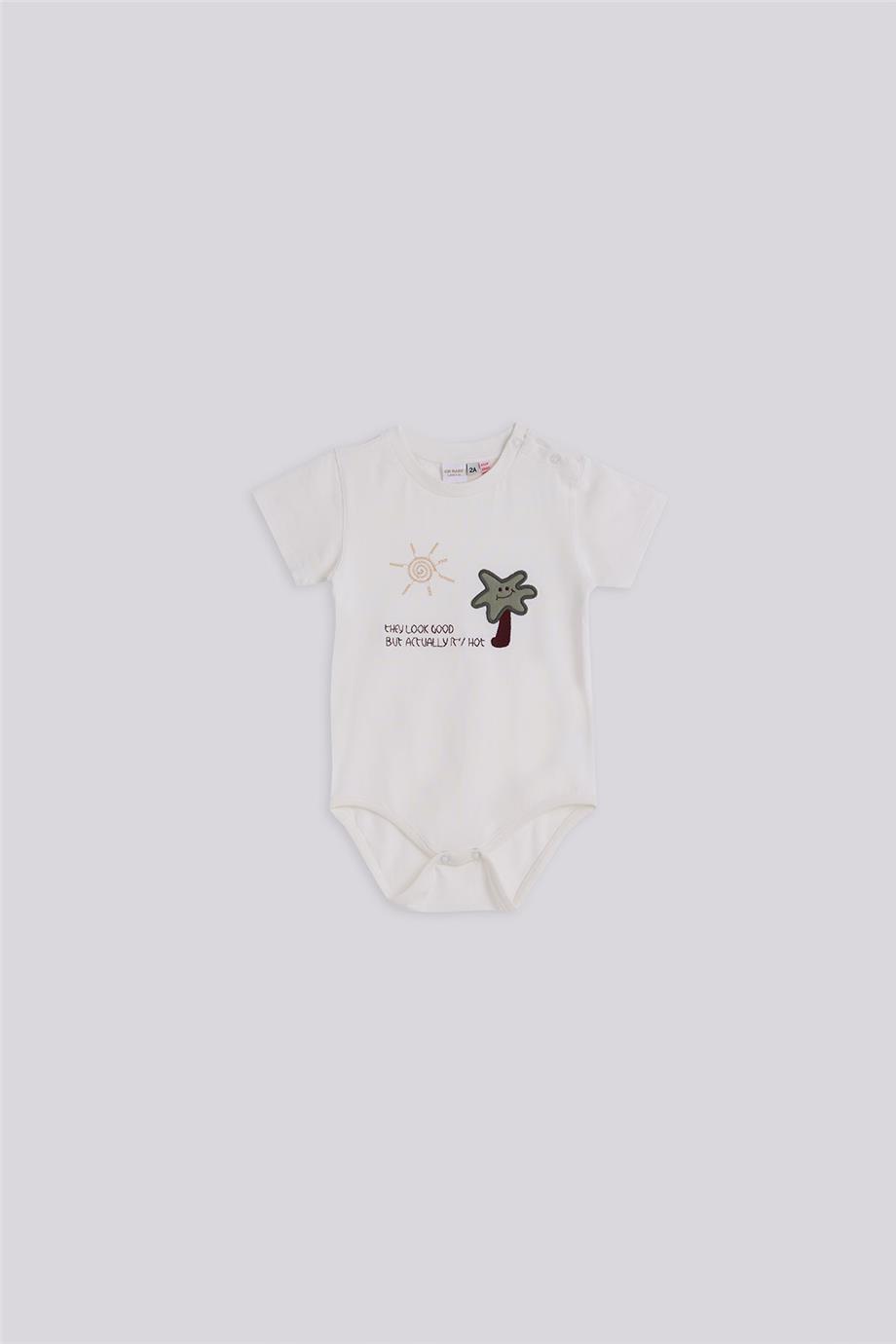 Layette Erkek Bebek Ekru Body