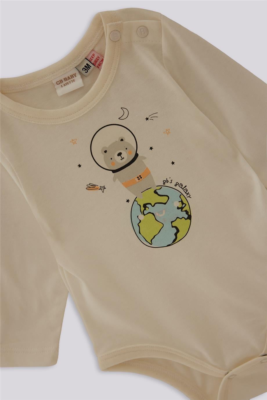 Layette Erkek Bebek Ekru Body görsel 2